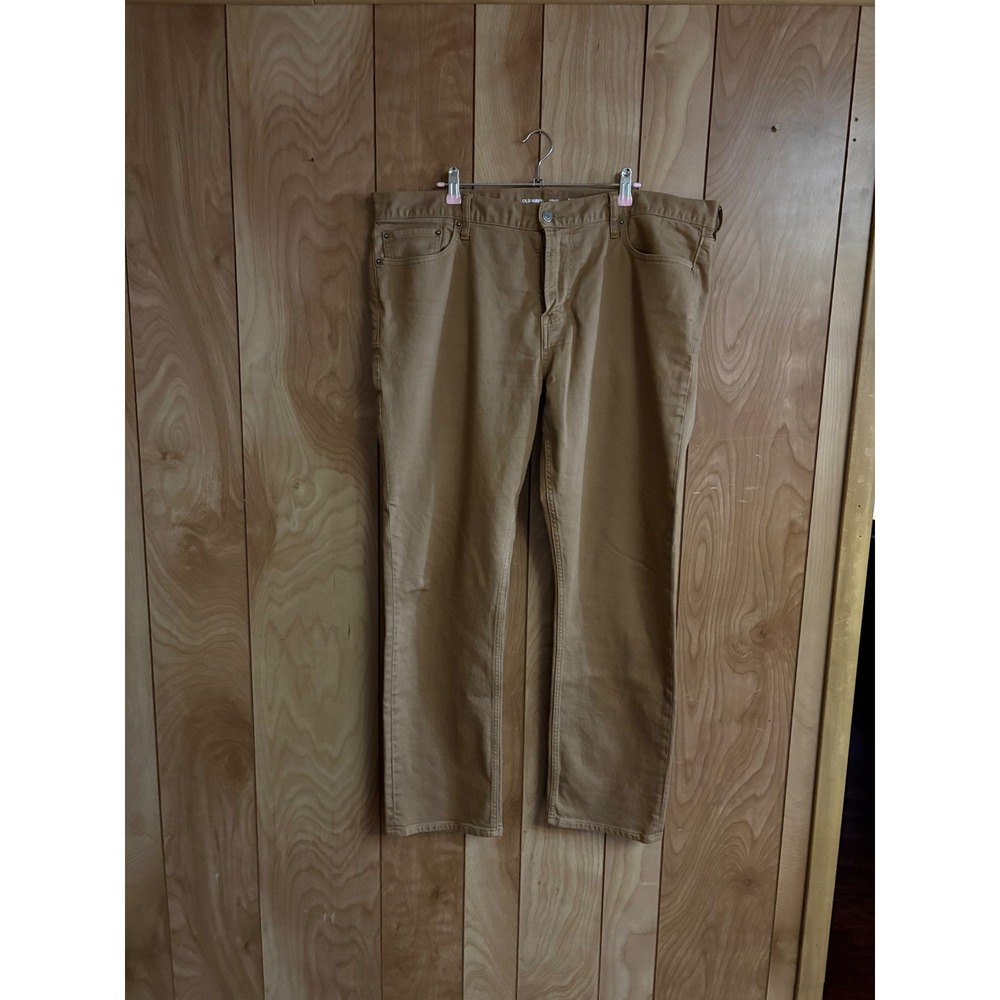 Old Navy Mens Slim Built-In Flex Khaki Brown Chino Pants 40x32 Stretch Twill